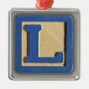 Alphabet Toy Block L Metal Ornament