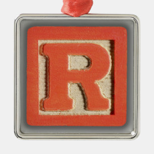Alphabet Toy Block R Metal Ornament