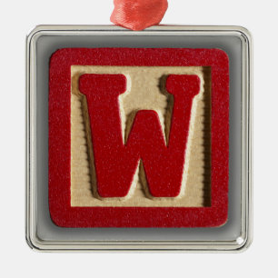 Alphabet Toy Block W Metal Ornament
