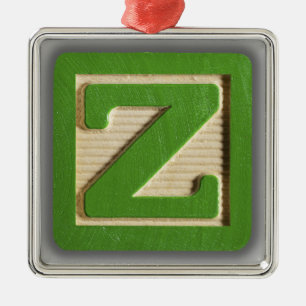 Alphabet Toy Block Z Metal Ornament