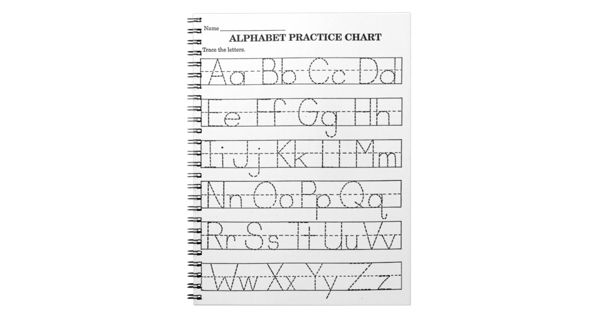 Alphabet Tracing Notebook Zazzle