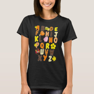 Alphabet Turkey Thanksgiving Costume Preschool T T-Shirt