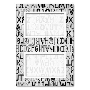 Alphabet Typography Tented Name Place Cards