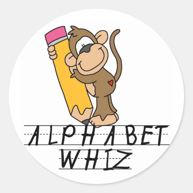 Alphabet Whiz Classic Round Sticker (Front)