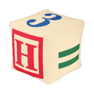 Alphabet Wooden Block ~ Changeable Intial/Letter Pouf