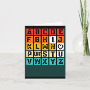 Alphabetic Abcd Love You Valentines Day Red Heart Card