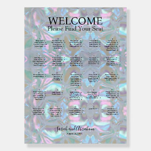 Alphabetic Alphabetical Wedding Seating Chart Foam Board