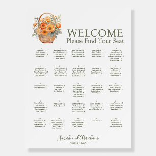 Alphabetic Alphabetical Wedding Seating Chart Foam Board