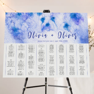 Alphabetical 12 Tables Wedding Seating Chart Foam Board