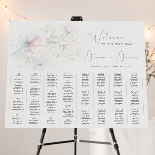 Alphabetical 12 Tables Wedding Seating Chart Foam Board