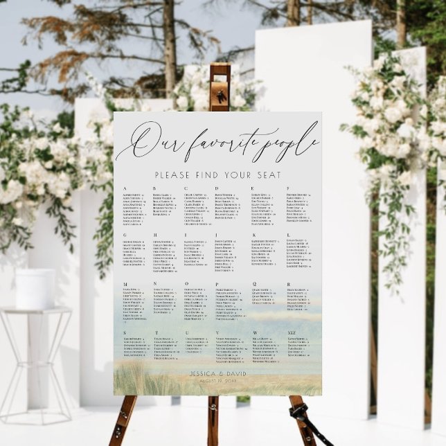 Alphabetical Bold Modern Wedding Seating Chart Foam Board (Creator Uploaded)