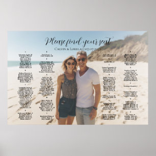 Alphabetical elegant photo wedding seating chart