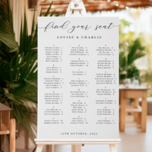 Alphabetical Elegant Wedding Seating Chart Faux Canvas Print