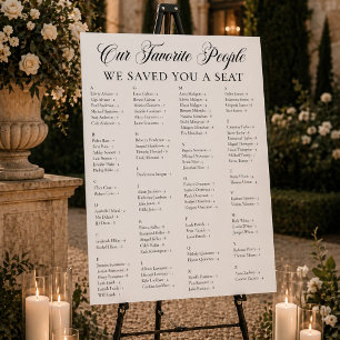 Alphabetical Fabric Wedding Seating Chart Sign