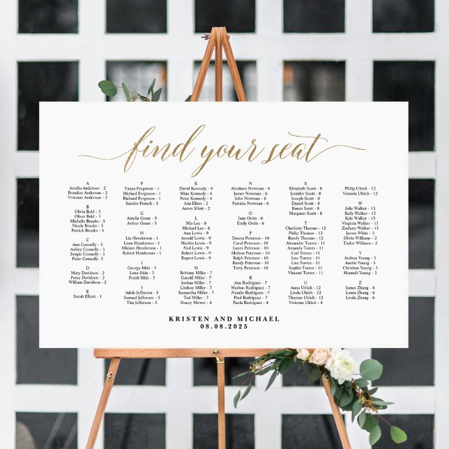 Alphabetical Find Your Seat Seating Chart (Creator Uploaded)