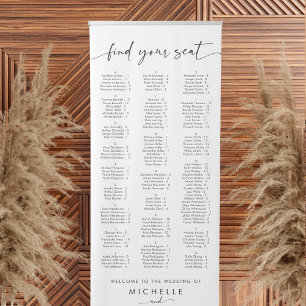 Alphabetical Find Your Seat Seating Chart Retractable Banner