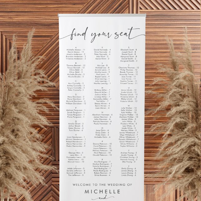 Alphabetical Find Your Seat Seating Chart Retractable Banner (Creator Uploaded)