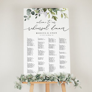 Alphabetical Greenery Rehearsal Dinner Seating Foam Board