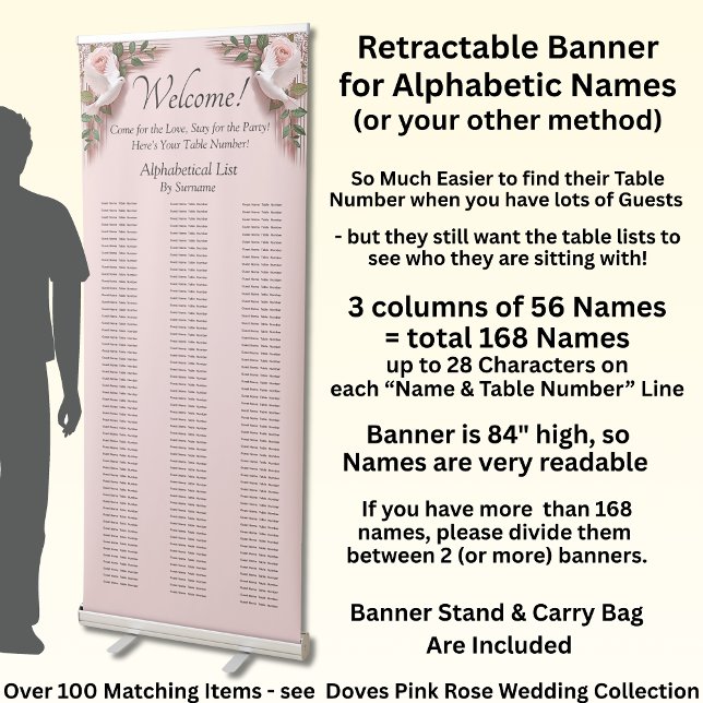 Alphabetical Guest Seating Table Chart, Retractable Banner (Creator Uploaded)