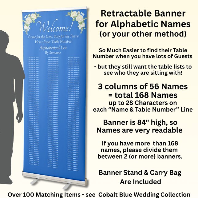 Alphabetical Guest Seating Table Chart, Retractable Banner (Creator Uploaded)