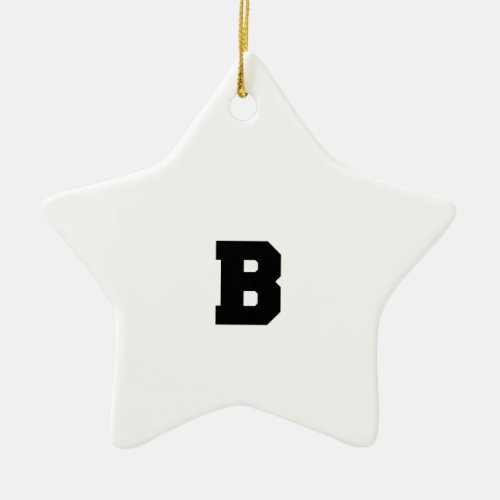 Alphabetical letter B Ceramic Ornament