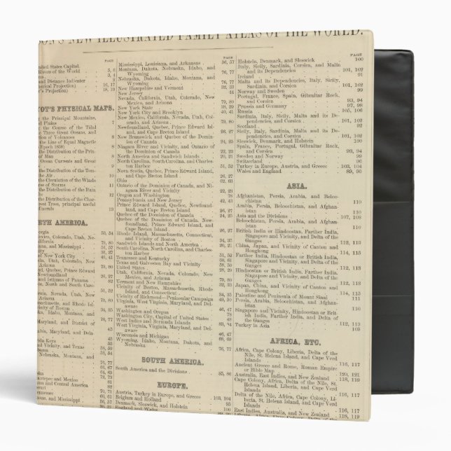 Alphabetical List of Maps and Charts Binder (Front/Inside)
