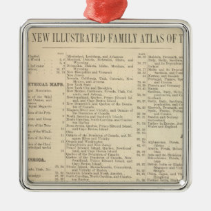 Alphabetical List of Maps and Charts Metal Ornament