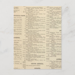 Alphabetical List of Maps and Charts Postcard