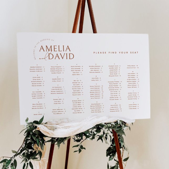 Alphabetical Modern Find Your Seat Seating Chart (Creator Uploaded)