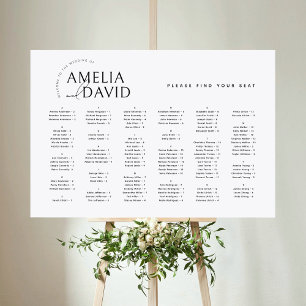 Alphabetical Modern Find Your Seat Seating Chart