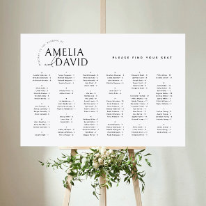 Alphabetical Modern Find Your Seat Seating Chart Foam Board