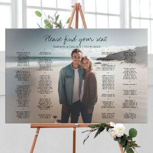 Alphabetical modern photo wedding seating poster