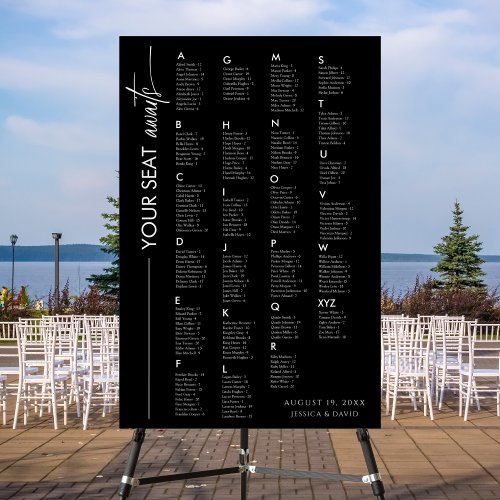 Alphabetical Modern Wedding Large Seating Chart Foam Board