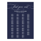 Alphabetical Navy Blue Wedding Seating Chart