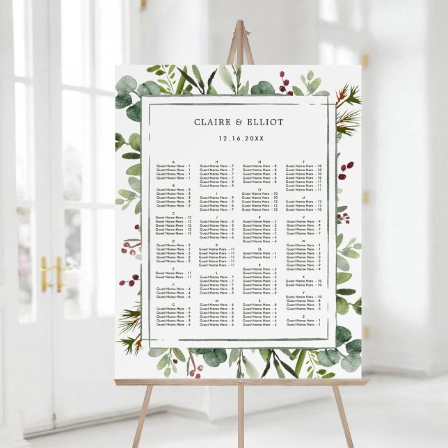 ALPHABETICAL ORDER Botanical Holiday Seating Chart (Creator Uploaded)