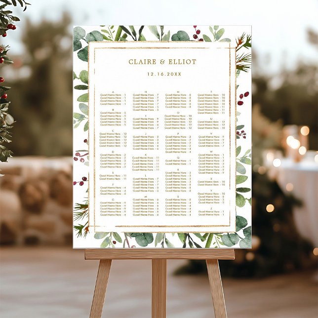 ALPHABETICAL ORDER Botanical Holiday Seating Chart (Creator Uploaded)