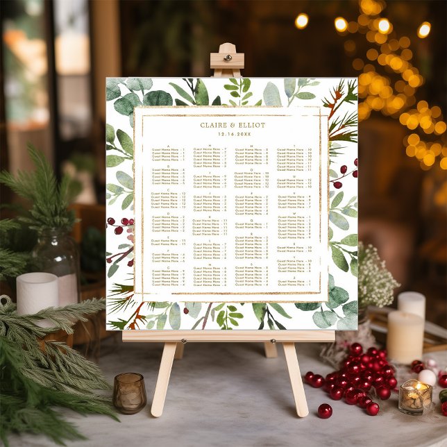 ALPHABETICAL ORDER Botanical Holiday Seating Chart (Creator Uploaded)