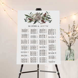 Alphabetical Order Rustic Wedding Seating Chart Foam Board