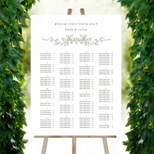 Alphabetical Order Sage Green Wedding Seating Foam Board