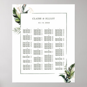 ALPHABETICAL ORDER Tropical Wedding Seating Poster