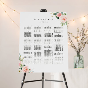 ALPHABETICAL ORDER Wedding Seating Chart Foam Board