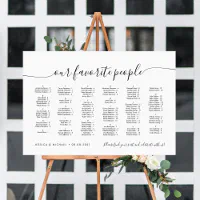 HARLOW Our Favorite People Seating Chart 24x36 Foam Board