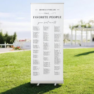 Alphabetical Our Favorite People Seating Chart  Retractable Banner