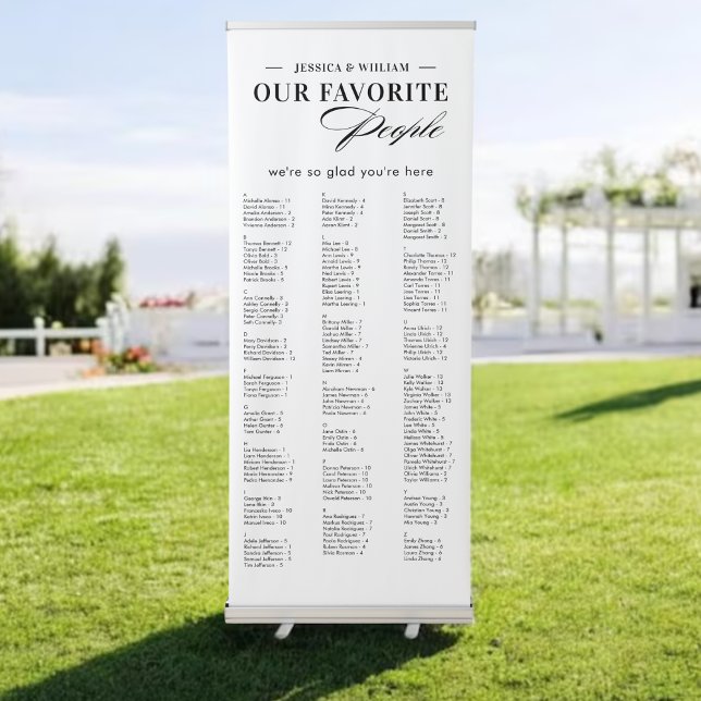 Alphabetical Our Favorite People Seating Chart  Retractable Banner (Creator Uploaded)