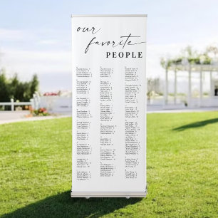 Alphabetical Our Favorite People Seating Chart  Retractable Banner