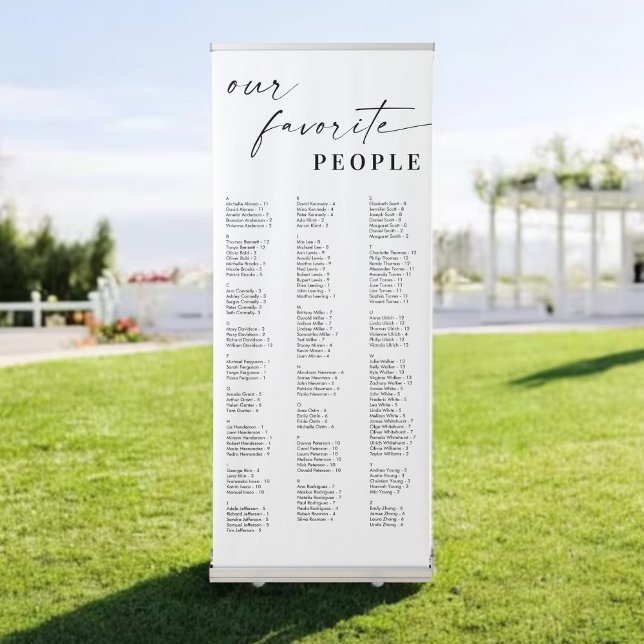 Alphabetical Our Favorite People Seating Chart  Retractable Banner (Creator Uploaded)