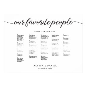 Alphabetical Our Favorite People Wedding Poster