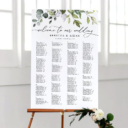 Alphabetical Rustic Greenery Wedding Seating Chart Foam Board