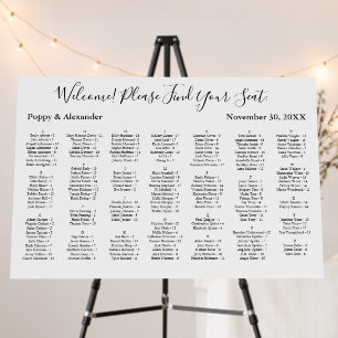 Alphabetical Seating Chart 170 Names Simple Foam Board
