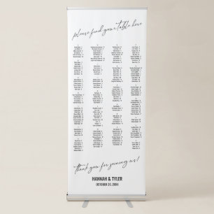 Alphabetical Seating Chart 170 Names Simple Retractable Banner
